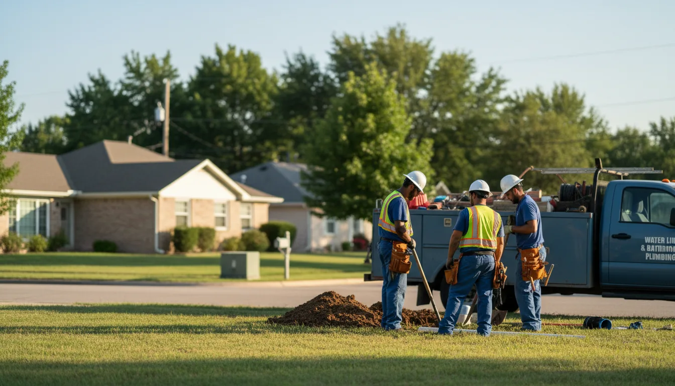 Residential water line and bathroom plumbing service in Warren, AR